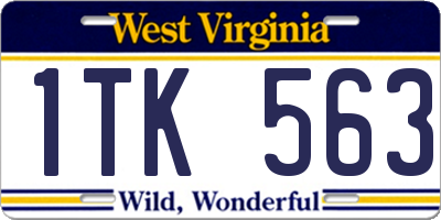 WV license plate 1TK563