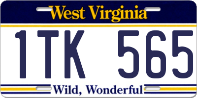 WV license plate 1TK565