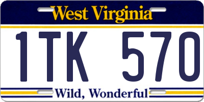WV license plate 1TK570