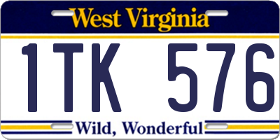 WV license plate 1TK576