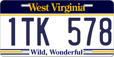 WV license plate 1TK578