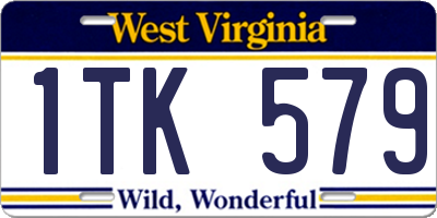 WV license plate 1TK579