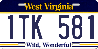 WV license plate 1TK581