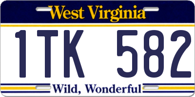 WV license plate 1TK582