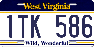 WV license plate 1TK586