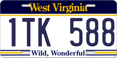 WV license plate 1TK588
