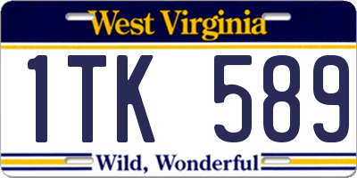WV license plate 1TK589