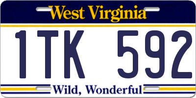 WV license plate 1TK592