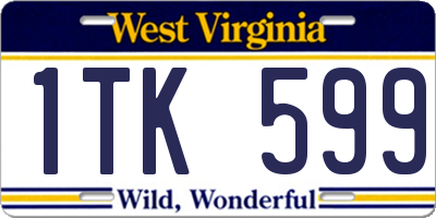 WV license plate 1TK599