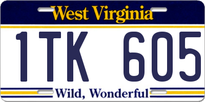 WV license plate 1TK605