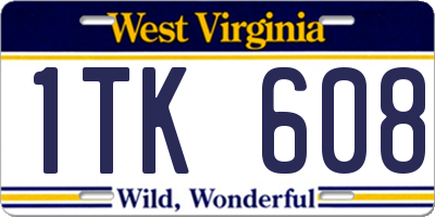 WV license plate 1TK608