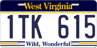 WV license plate 1TK615