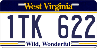 WV license plate 1TK622