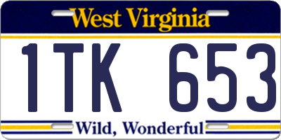 WV license plate 1TK653