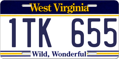 WV license plate 1TK655