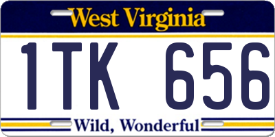 WV license plate 1TK656