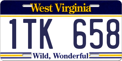 WV license plate 1TK658