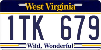 WV license plate 1TK679