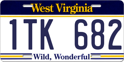 WV license plate 1TK682