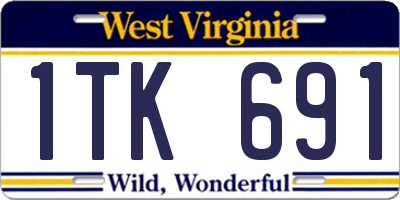 WV license plate 1TK691