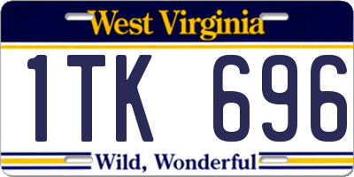 WV license plate 1TK696