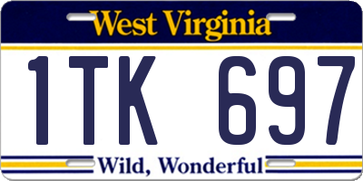 WV license plate 1TK697