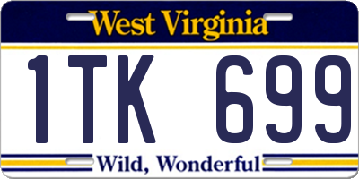 WV license plate 1TK699