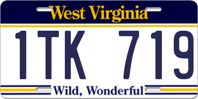 WV license plate 1TK719