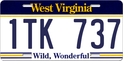 WV license plate 1TK737