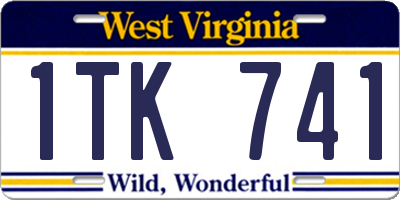 WV license plate 1TK741