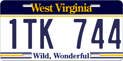 WV license plate 1TK744