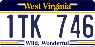 WV license plate 1TK746