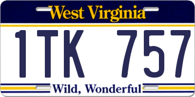 WV license plate 1TK757