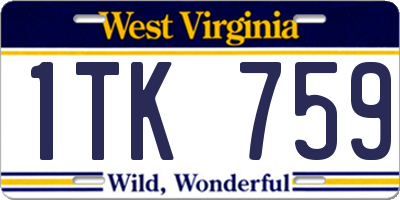 WV license plate 1TK759