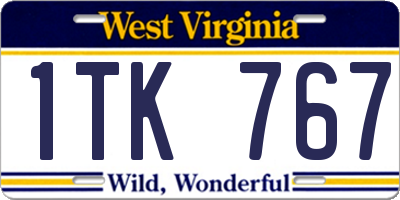 WV license plate 1TK767