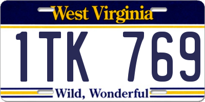 WV license plate 1TK769