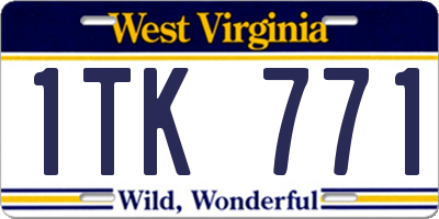 WV license plate 1TK771