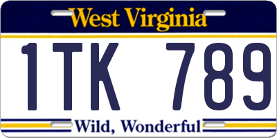 WV license plate 1TK789