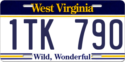 WV license plate 1TK790