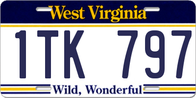 WV license plate 1TK797