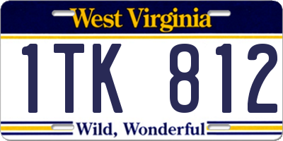 WV license plate 1TK812