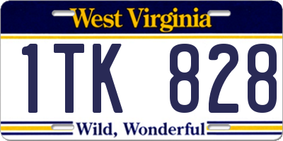 WV license plate 1TK828