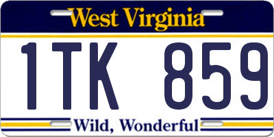 WV license plate 1TK859