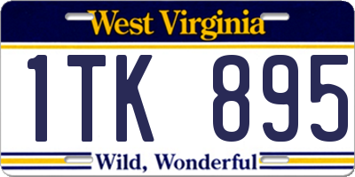 WV license plate 1TK895