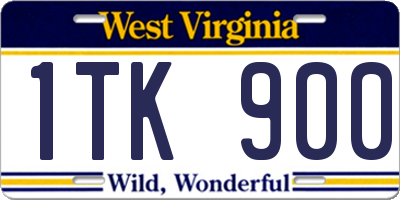 WV license plate 1TK900