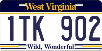 WV license plate 1TK902
