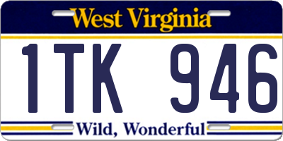 WV license plate 1TK946