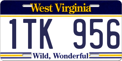 WV license plate 1TK956