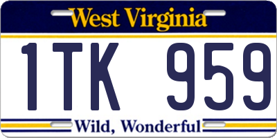 WV license plate 1TK959