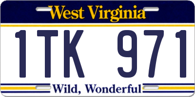 WV license plate 1TK971